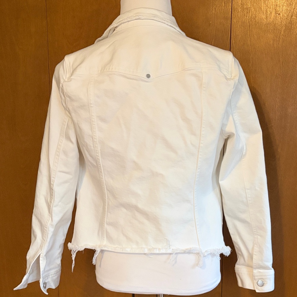 Liverpool White Distressed Hem Jean Jacket - Picture 6 of 6